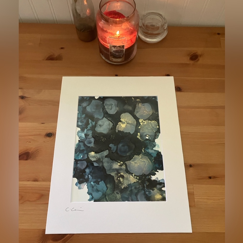 New Original Signed Artwork Alcohol Ink on Paper 128